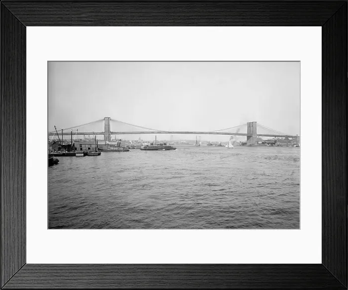 Framed Print : Brooklyn Bridge, New York City 1904 Framed Print : Brooklyn Bridge, New York City 1904