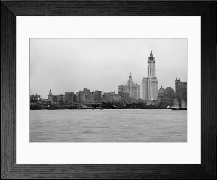Framed Print : New York City skyline from New Jersey, New York 1900 Framed Print : New York City skyline from New Jersey, New York 1900