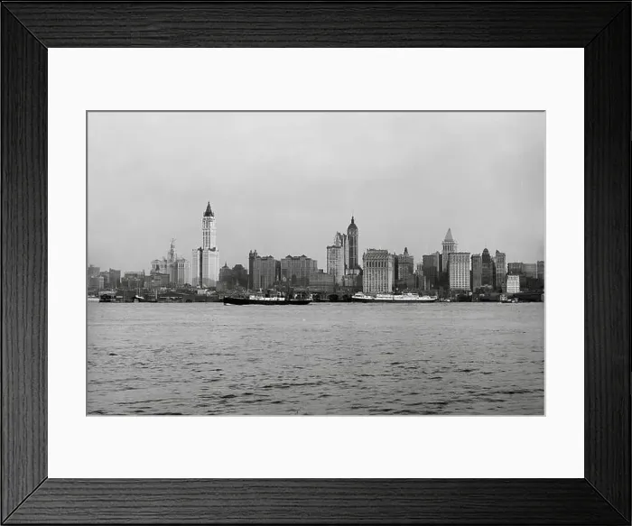 Framed Print : New York City skyline from New Jersey, New York 1910 Framed Print : New York City skyline from New Jersey, New York 1910