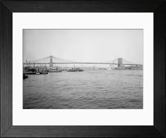 Framed Print : Brooklyn Bridge, New York City 1904 Framed Print : Brooklyn Bridge, New York City 1904