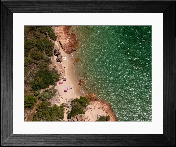 Framed Print : La plage Casadelmar beachfront aerial drone view Framed Print : La plage Casadelmar beachfront aerial drone view