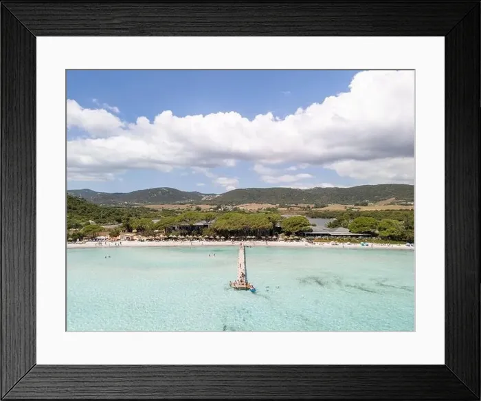 Framed Print : Plage de Santa Giulia beach and coastline Corsica France aerial perspective Framed Print : Plage de Santa Giulia beach and coastline Corsica France aerial perspective