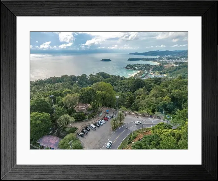 Framed Print : aerial view of the beautiful 3 beaches of Kata, Kata Noi, and Karon Beach viewpoint at Phuket, Thailand Framed Print : aerial view of the beautiful 3 beaches of Kata, Kata Noi, and Karon Beach viewpoint at Phuket, Thailand