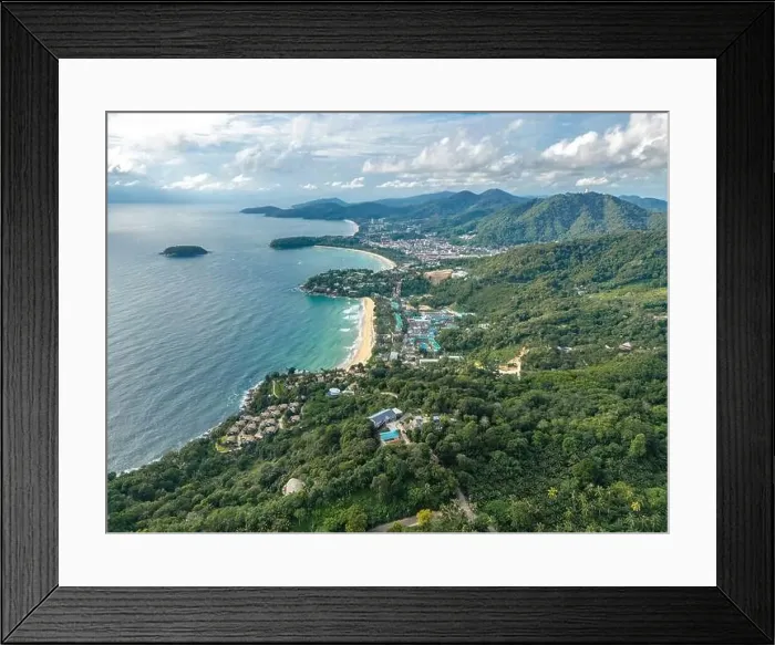 Framed Print : aerial view of the beautiful 3 beaches of Kata, Kata Noi, and Karon Beach viewpoint at Phuket, Thailand Framed Print : aerial view of the beautiful 3 beaches of Kata, Kata Noi, and Karon Beach viewpoint at Phuket, Thailand