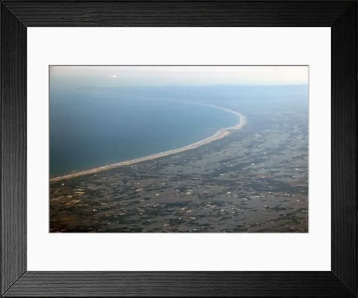 Framed Print : bay of kujukuri beach and Boso peninsula in oblique view, the largest and longest beach in ibaraki prefecture an Framed Print : bay of kujukuri beach and Boso peninsula in oblique view, the largest and longest beach in ibaraki prefecture an