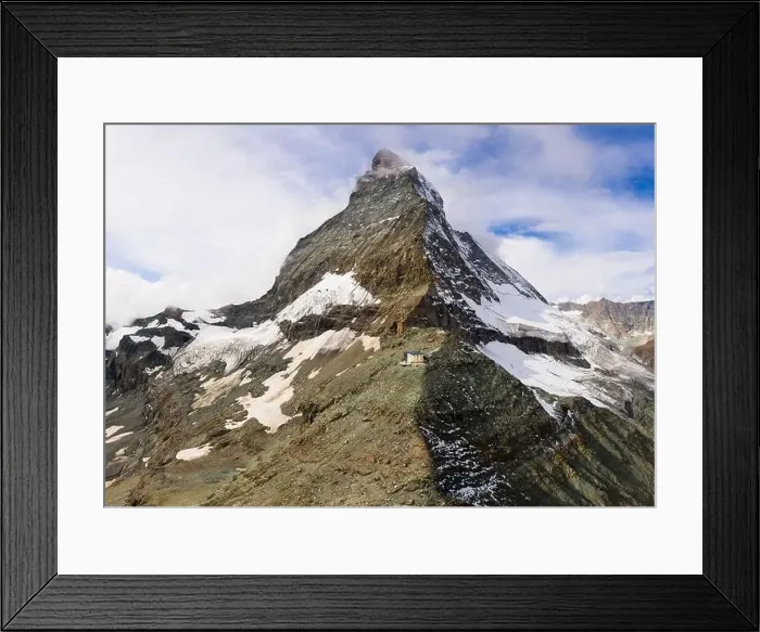 Framed Print : Zermatt, Switzerland: Dramatic aerial view of the famous Matterhorn