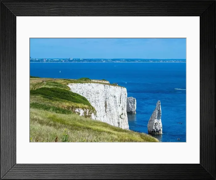 Framed Print : White Cliffs of Old Harry Rocks Jurassic Coast from a drone, Dorset Coast, Poole, England Framed Print : White Cliffs of Old Harry Rocks Jurassic Coast from a drone, Dorset Coast, Poole, England