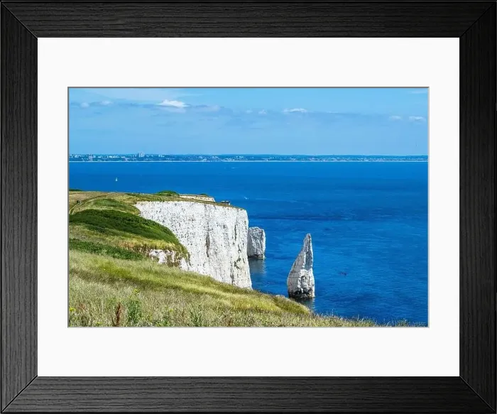 Framed Print : White Cliffs of Old Harry Rocks Jurassic Coast from a drone, Dorset Coast, Poole, England Framed Print : White Cliffs of Old Harry Rocks Jurassic Coast from a drone, Dorset Coast, Poole, England