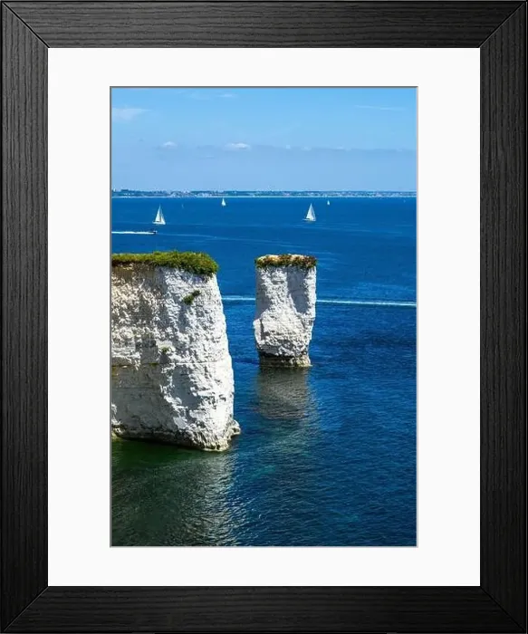 Framed Print : White Cliffs of Old Harry Rocks Jurassic Coast from a drone, Dorset Coast, Poole, England Framed Print : White Cliffs of Old Harry Rocks Jurassic Coast from a drone, Dorset Coast, Poole, England