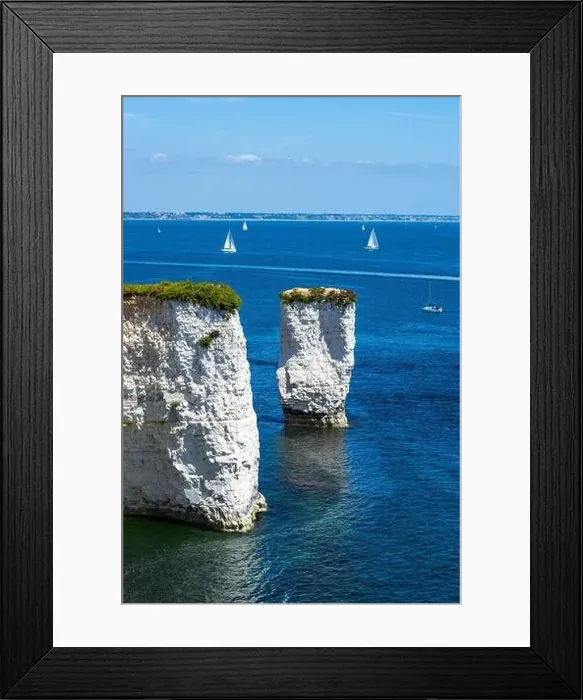Framed Print : White Cliffs of Old Harry Rocks Jurassic Coast from a drone, Dorset Coast, Poole, England Framed Print : White Cliffs of Old Harry Rocks Jurassic Coast from a drone, Dorset Coast, Poole, England