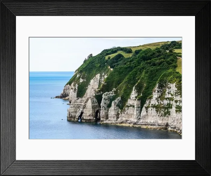 Framed Print : White Cliffs and Beer Beach, Jurassic Coast, Beer Village, Seaton, Devon, England Framed Print : White Cliffs and Beer Beach, Jurassic Coast, Beer Village, Seaton, Devon, England
