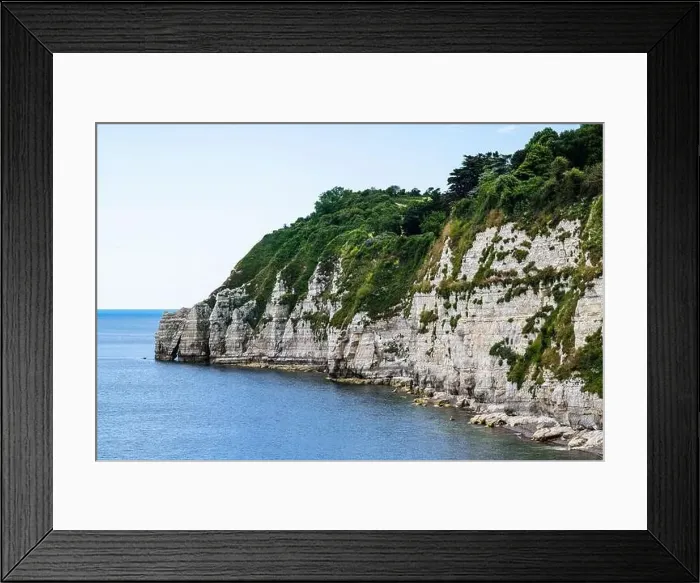 Framed Print : White Cliffs and Beer Beach, Jurassic Coast, Beer Village, Seaton, Devon, England Framed Print : White Cliffs and Beer Beach, Jurassic Coast, Beer Village, Seaton, Devon, England