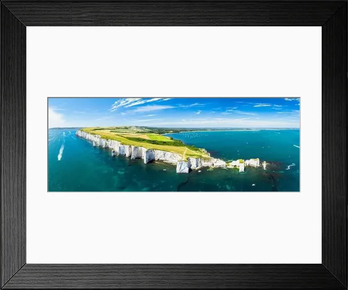 Framed Print : White Cliffs of Old Harry Rocks Jurassic Coast from a drone, Dorset Coast, Poole, England Framed Print : White Cliffs of Old Harry Rocks Jurassic Coast from a drone, Dorset Coast, Poole, England