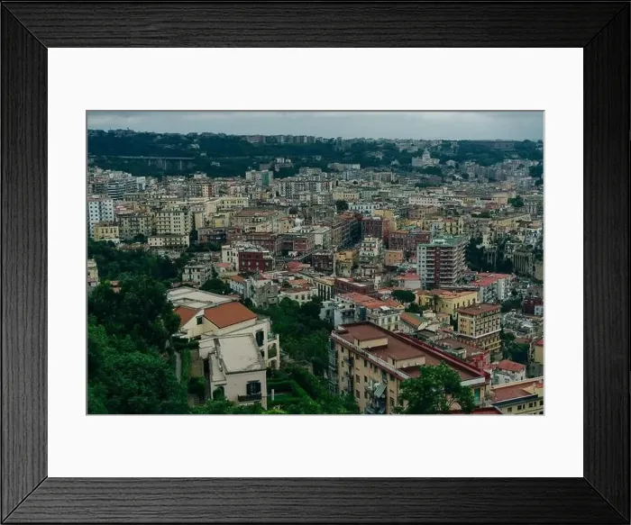 Framed Print : Top view of downtown Naples, Italy. High quality photo