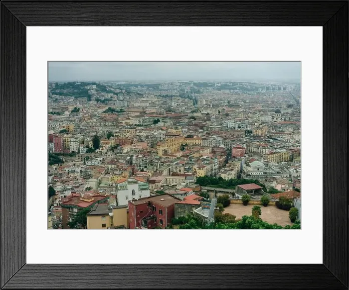 Framed Print : Top view of downtown Naples, Italy. High quality photo