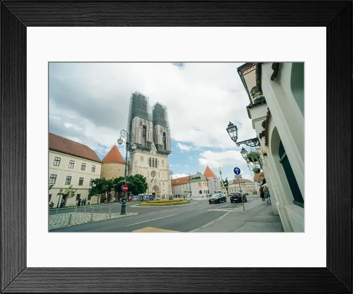 Framed Print : Kaptol and catholic cathedral in the center of Zagreb, Croatia - may 2 2024. High quality photo Framed Print : Kaptol and catholic cathedral in the center of Zagreb, Croatia - may 2 2024. High quality photo