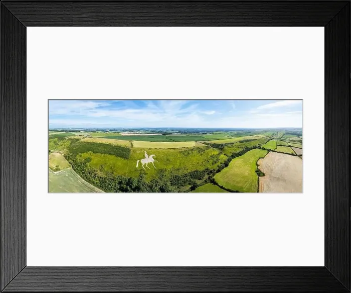 Framed Print : Panorama of Osmington White Horse from a drone, Osmington Hill, Weymouth, Dorset, England Framed Print : Panorama of Osmington White Horse from a drone, Osmington Hill, Weymouth, Dorset, England
