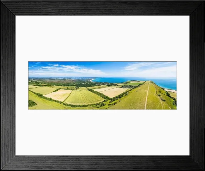 Framed Print : Panorama of Ballard Cliff over Studland from a drone, Jurassic Coast, Dorset Coast, Poole, England Framed Print : Panorama of Ballard Cliff over Studland from a drone, Jurassic Coast, Dorset Coast, Poole, England