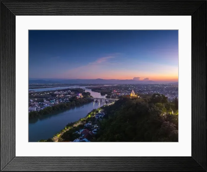 Framed Print : Aerial view of Nhan temple, tower is an artistic architectural work of Champa people in Tuy Hoa city Framed Print : Aerial view of Nhan temple, tower is an artistic architectural work of Champa people in Tuy Hoa city