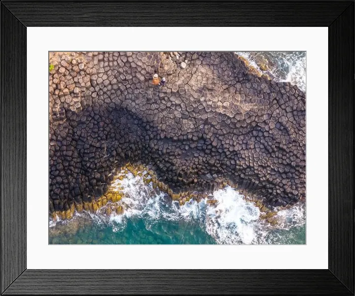 Framed Print : View of Ganh Da Dia or Da Dia Reef is a seashore area of uniformly interlocking basalt rock columns located along