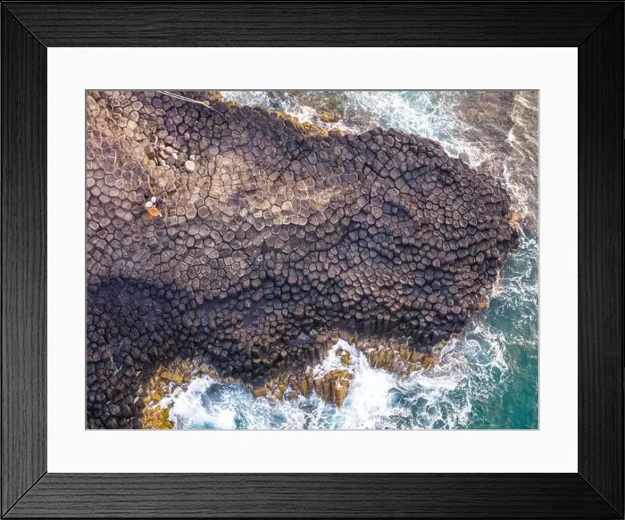 Framed Print : View of Ganh Da Dia or Da Dia Reef is a seashore area of uniformly interlocking basalt rock columns located along Framed Print : View of Ganh Da Dia or Da Dia Reef is a seashore area of uniformly interlocking basalt rock columns located along