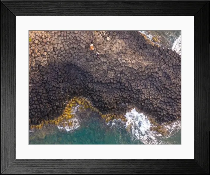 Framed Print : View of Ganh Da Dia or Da Dia Reef is a seashore area of uniformly interlocking basalt rock columns located along