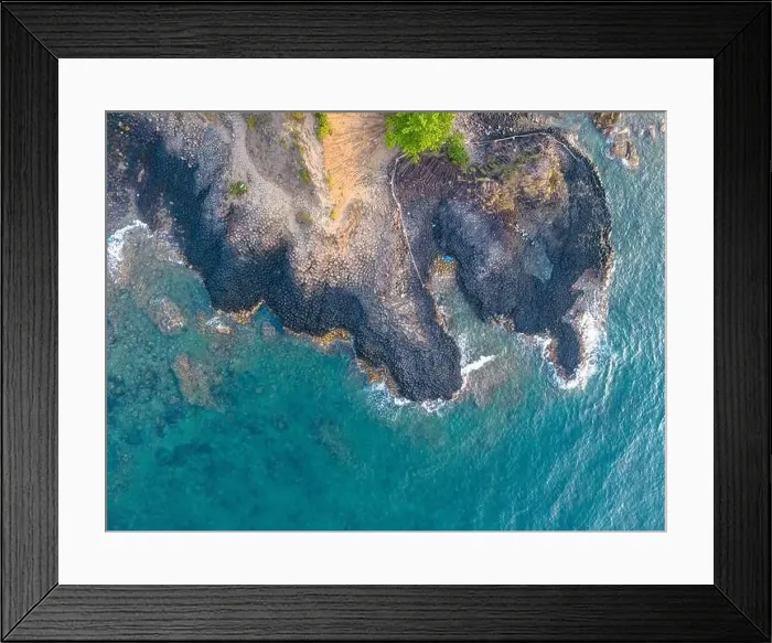 Framed Print : View of Ganh Da Dia or Da Dia Reef is a seashore area of uniformly interlocking basalt rock columns located along