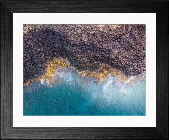 Framed Print : View of Ganh Da Dia or Da Dia Reef is a seashore area of uniformly interlocking basalt rock columns located along
