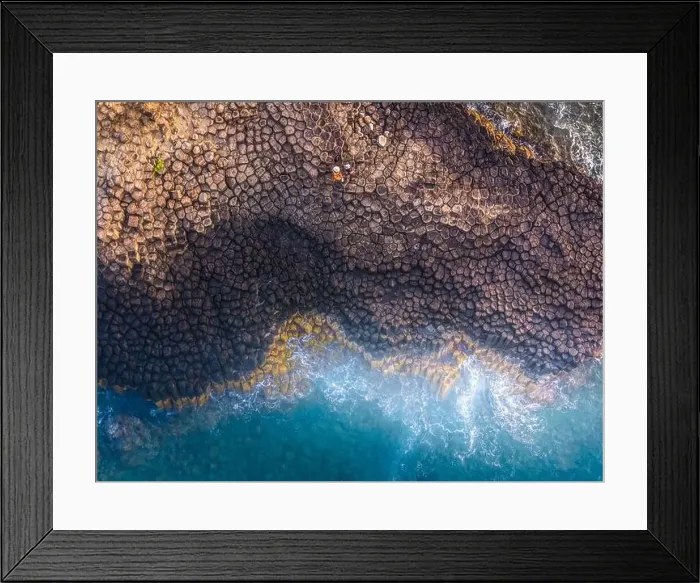 Framed Print : View of Ganh Da Dia or Da Dia Reef is a seashore area of uniformly interlocking basalt rock columns located along