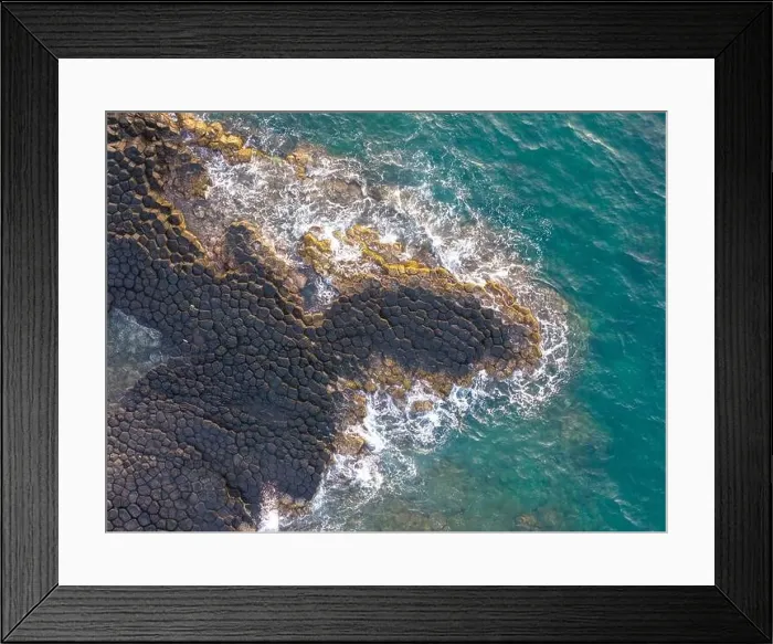 Framed Print : View of Ganh Da Dia or Da Dia Reef is a seashore area of uniformly interlocking basalt rock columns located along