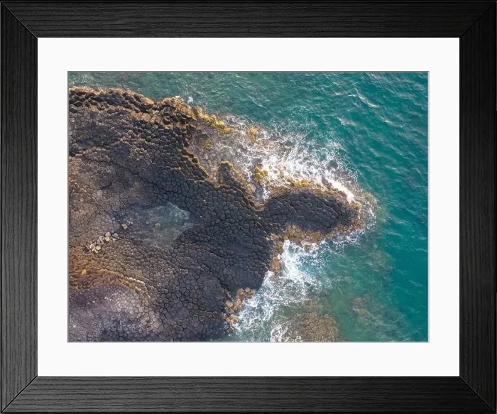 Framed Print : View of Ganh Da Dia or Da Dia Reef is a seashore area of uniformly interlocking basalt rock columns located along