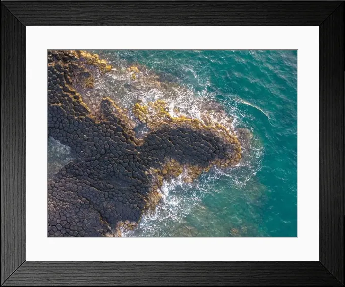 Framed Print : View of Ganh Da Dia or Da Dia Reef is a seashore area of uniformly interlocking basalt rock columns located along