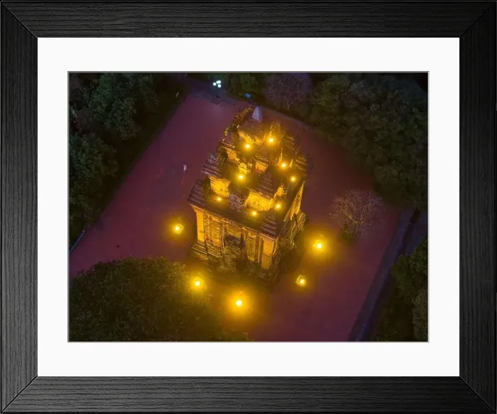 Framed Print : Aerial view of Nhan temple, tower is an artistic architectural work of Champa people in Tuy Hoa city Framed Print : Aerial view of Nhan temple, tower is an artistic architectural work of Champa people in Tuy Hoa city