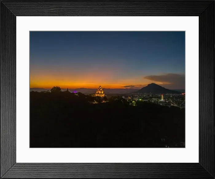 Framed Print : Aerial view of Nhan temple, tower is an artistic architectural work of Champa people in Tuy Hoa city Framed Print : Aerial view of Nhan temple, tower is an artistic architectural work of Champa people in Tuy Hoa city