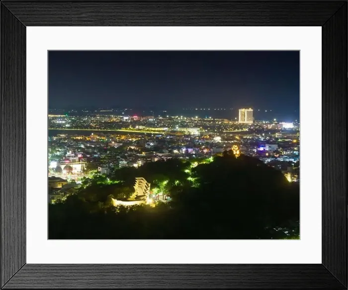 Framed Print : Aerial view of Nhan temple, tower is an artistic architectural work of Champa people in Tuy Hoa city