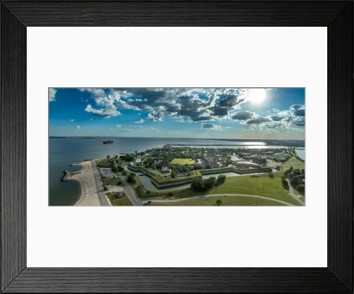 Framed Print : Aerial view of Fort Monroe former military installation in Hampton Framed Print : Aerial view of Fort Monroe former military installation in Hampton