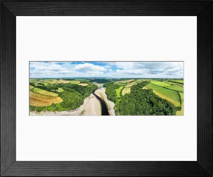 Framed Print : Panorama of River Emme and Red Cove from a drone, Mothecombe, Plymouth, South Devon, England, Europe Framed Print : Panorama of River Emme and Red Cove from a drone, Mothecombe, Plymouth, South Devon, England, Europe