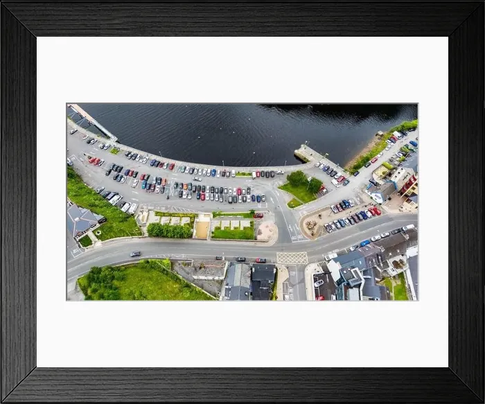 Framed Print : Aerial view of the parking lot in Donegal Town, Ireland Framed Print : Aerial view of the parking lot in Donegal Town, Ireland