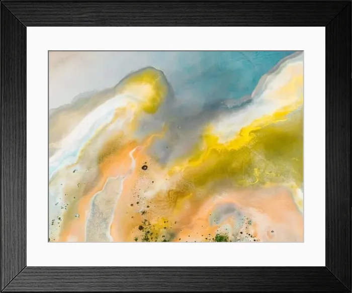 Framed Print : Aerial view of the multicolored texture and patterns of Yarisli Lake in Burdur, Turkey Framed Print : Aerial view of the multicolored texture and patterns of Yarisli Lake in Burdur, Turkey