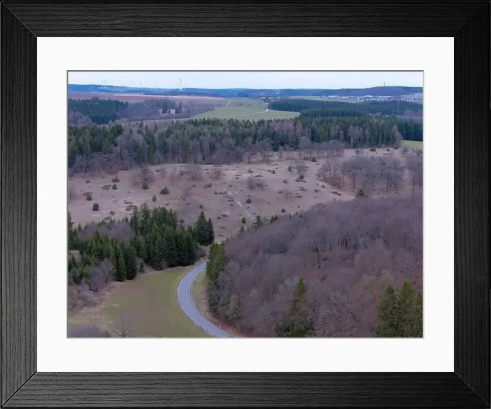 Framed Print : Swabian Alb, landscape photo taken from above in spring Framed Print : Swabian Alb, landscape photo taken from above in spring