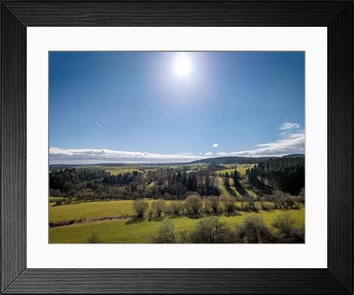 Framed Print : Swabian Alb, landscape photo taken from above in spring Framed Print : Swabian Alb, landscape photo taken from above in spring