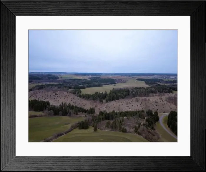 Framed Print : Swabian Alb, landscape photo taken from above in spring Framed Print : Swabian Alb, landscape photo taken from above in spring