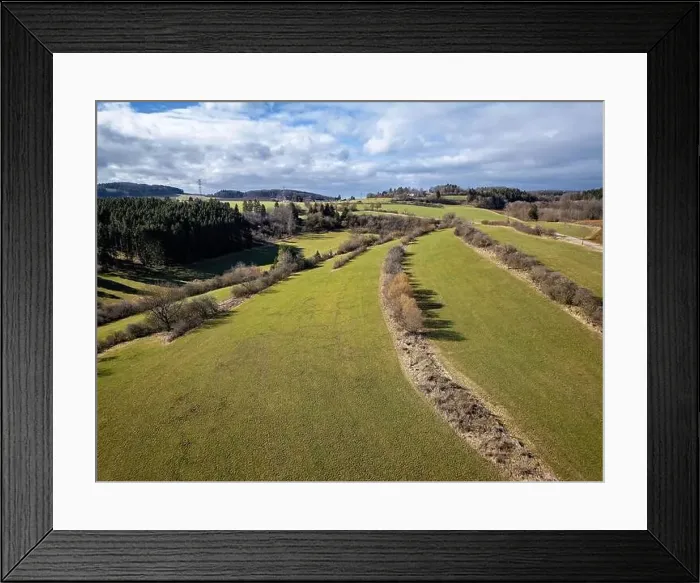 Framed Print : Swabian Alb, landscape photo taken from above in spring Framed Print : Swabian Alb, landscape photo taken from above in spring