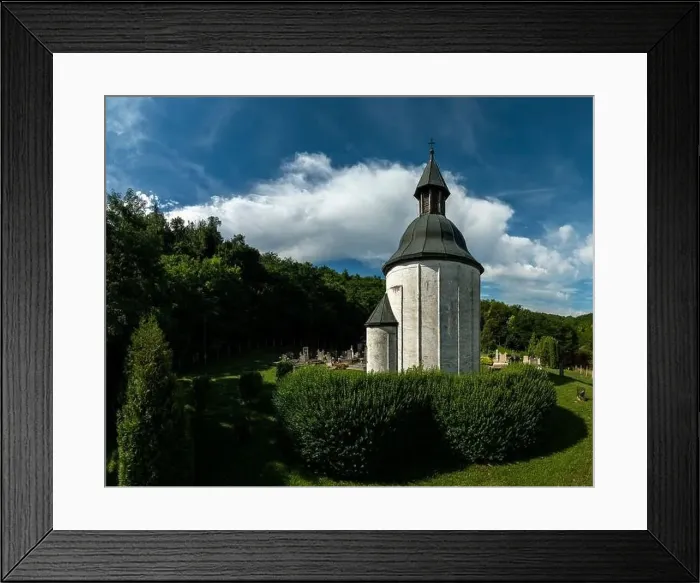 Framed Print : Round church from Arpad ages and churchyard in Kallosd, Hungary Framed Print : Round church from Arpad ages and churchyard in Kallosd, Hungary