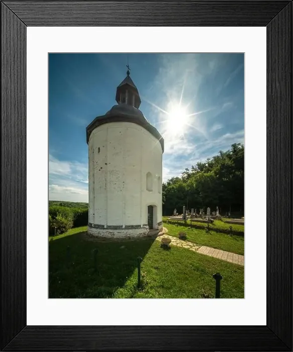 Framed Print : Round church from Arpad ages and churchyard in Kallosd, Hungary Framed Print : Round church from Arpad ages and churchyard in Kallosd, Hungary