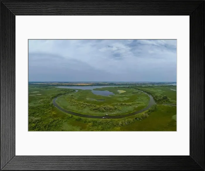 Framed Print : Aerial landscape about the lake Tisza in Hungary Framed Print : Aerial landscape about the lake Tisza in Hungary