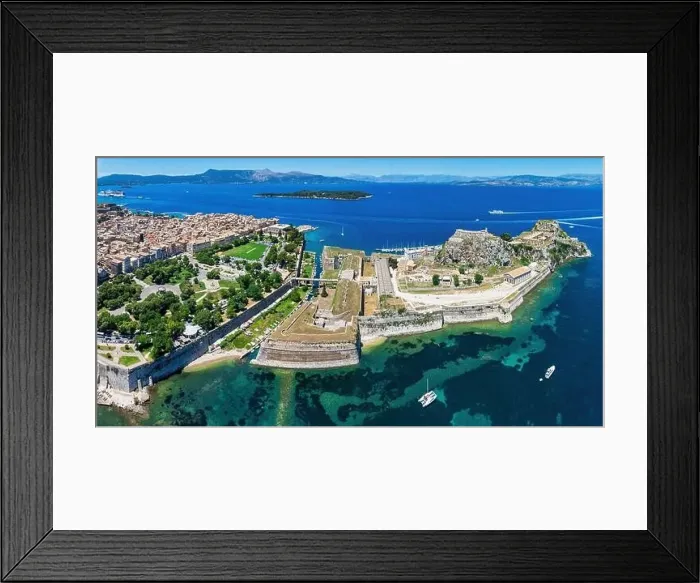 Framed Print : Corfu, 10 June 2024: Ionian Islands of Greece Corfu. Panoramic view of corfu city Framed Print : Corfu, 10 June 2024: Ionian Islands of Greece Corfu. Panoramic view of corfu city