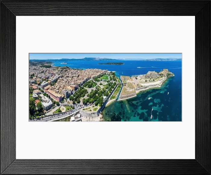 Framed Print : Corfu, 10 June 2024: Ionian Islands of Greece Corfu. Panoramic view of corfu city