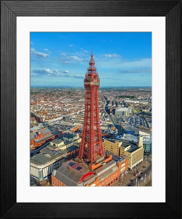 Framed Print : Aerial Image of Blackpool Tower along the Fylde Coast Framed Print : Aerial Image of Blackpool Tower along the Fylde Coast