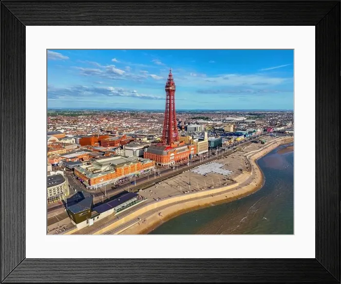 Framed Print : Aerial Image of Blackpool Tower along the Fylde Coast Framed Print : Aerial Image of Blackpool Tower along the Fylde Coast